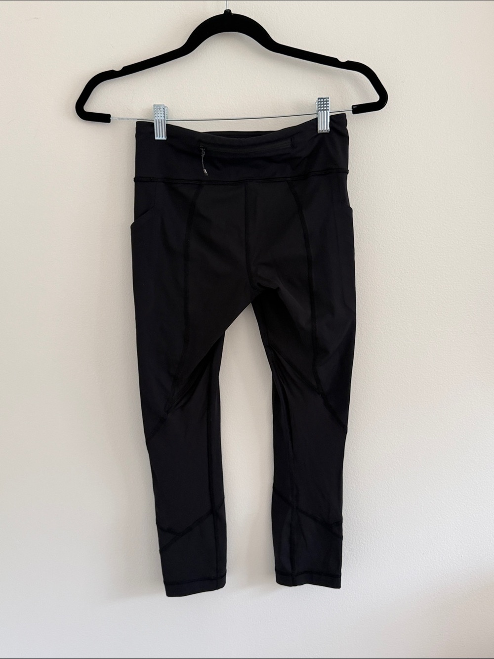 Lululemon Pace Rival Crop Leggings Mesh Running Black Size 4